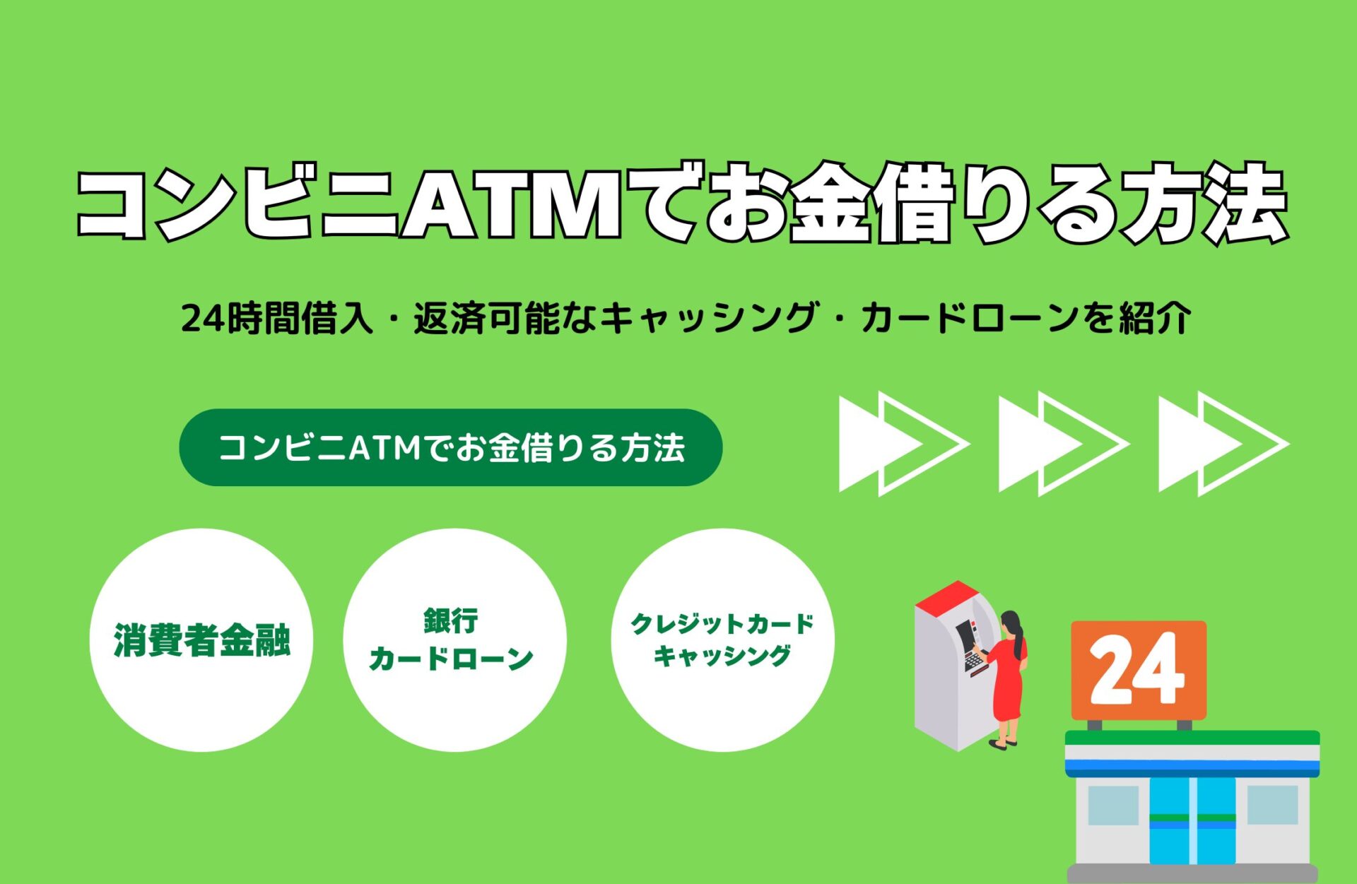 コンビニATMでお金借りる方法3選！24時間借入・返済可能なキャッシング・カードローンを紹介