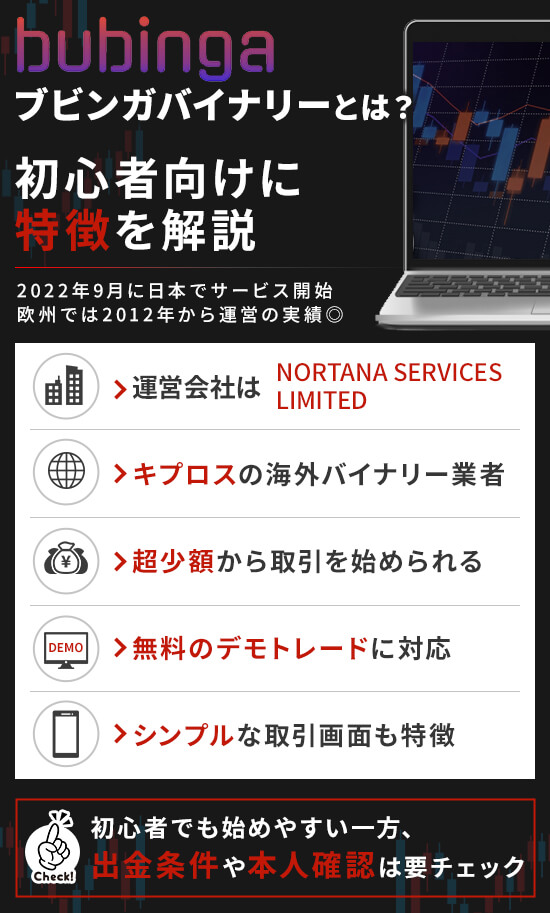 ブビンガバイナリー（Bubinga）とは短時間の価格予測取引を行える海外サービス